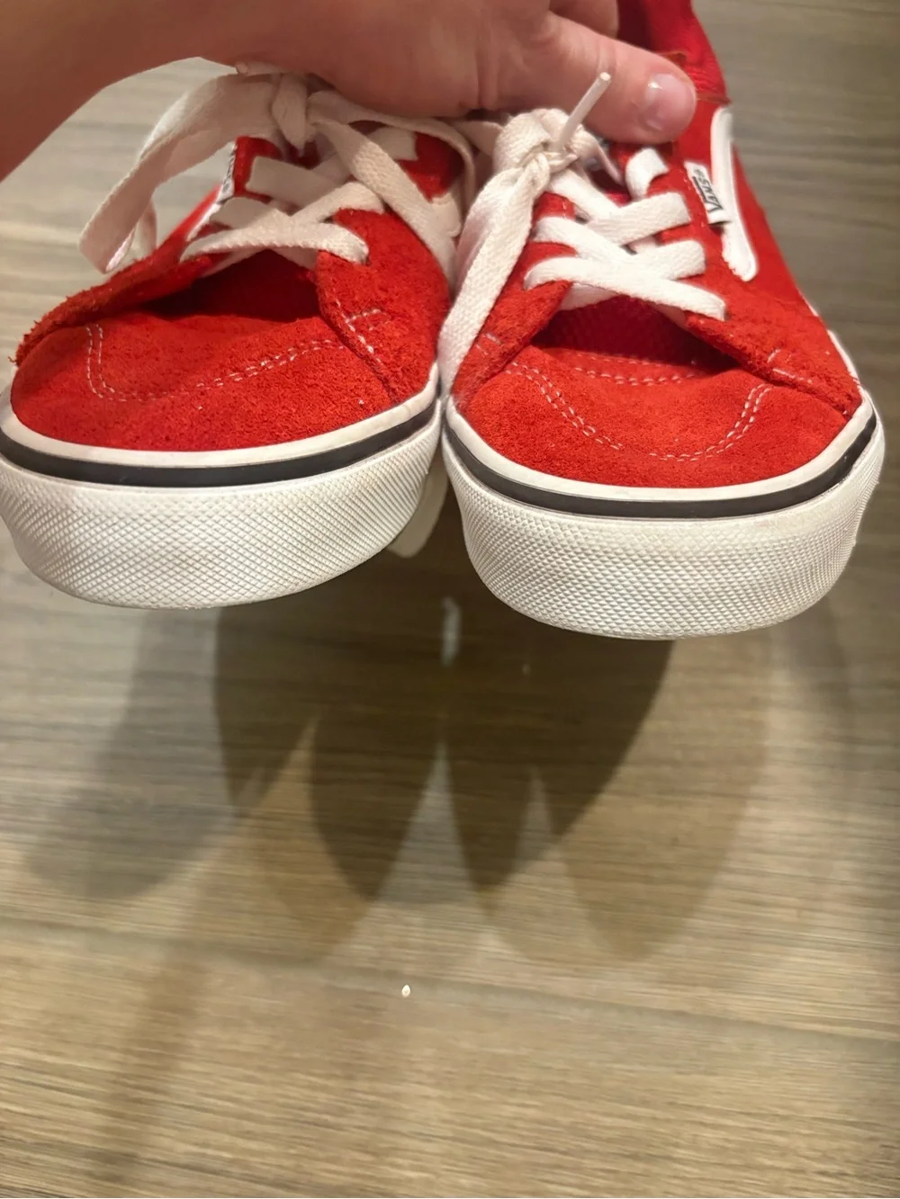 Vans Kids Red Low-Top Sneakers with White Side Stripe